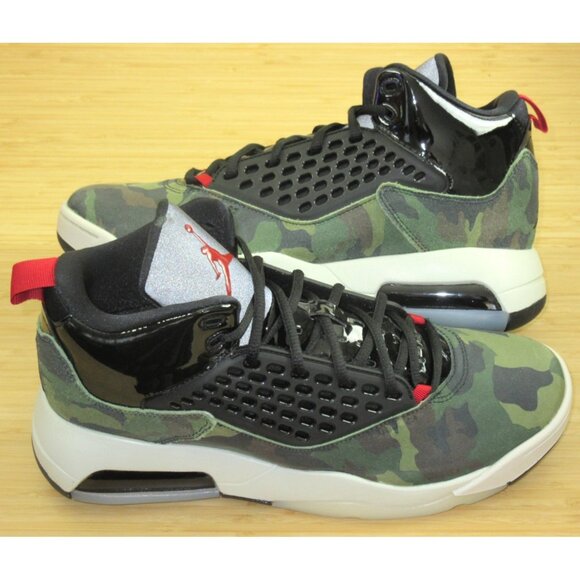 Jordan Maxin 200 Men's Basketball Shoes Black Olive Camo Gym Red Sizes NIB